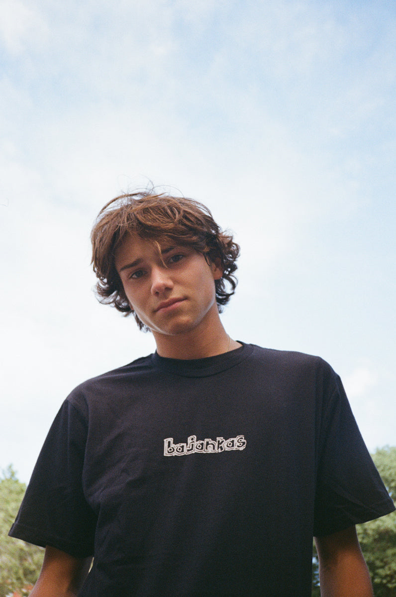 Bajankas upcycle logo t shirt in black